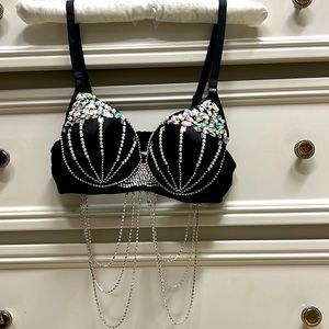Decorative jeweled cami/bra